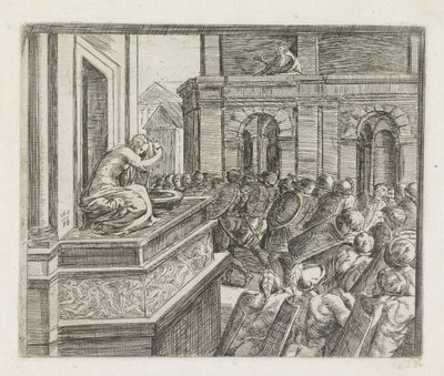 David speider Batseba Malerier i Raphaels Loggia (serietittel) av Orazio Borgianni
