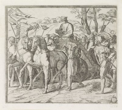 David vender tilbake til Jerusalem i triumf Malerier i Raphaels Loggia (serietittel) av Orazio Borgianni
