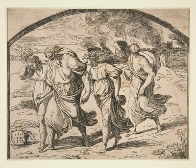 Lot og hans familie flykter fra Sodoma av Orazio Borgianni