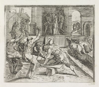 Salomo bygger tempelet i Jerusalem Malerier i Raphaels Loggia (serietittel) av Orazio Borgianni