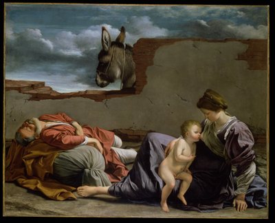 Hvil på flukten til Egypt, 1615-1621 av Orazio Gentileschi