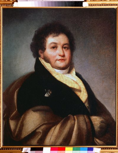 Portrett av grev Vasili Musin-Pushkin-Bruce (Moussin Pouchkine Bruce) (1773-1836) (Portrett av grev Vasili Musin Pushkin Brus). Maleri av Oreste Adamovich Kiprensky (Kiprenski) (1782-1836), olje på lerret av Orest Adamovich Kiprensky