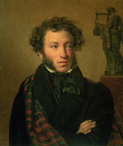 Portrett av Alexander Pushkin, 1827 av Orest Adamovich Kiprensky