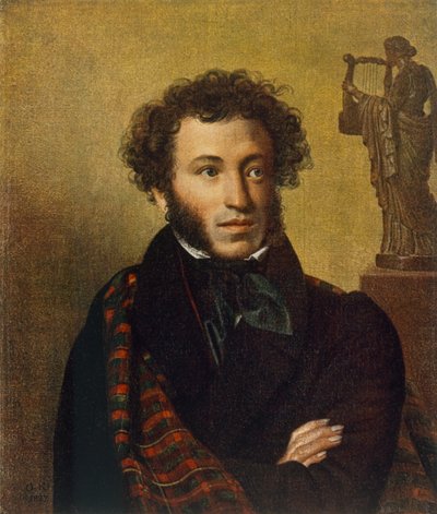 Portrett av Alexander Pushkin, 1827 av Orest Adamovich Kiprensky