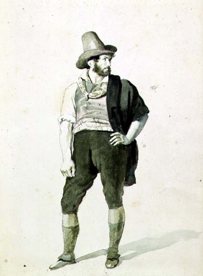 Den unge italieneren, ca. 1834 (akvarell) av Orest Adamovich Kiprensky