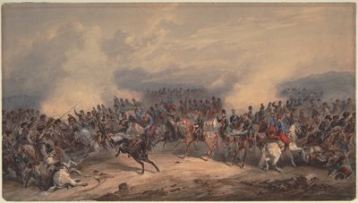 Husarer og chassører i slaget ved Chernaya-elven 16. august 1855, 1855 av Orlando Norie