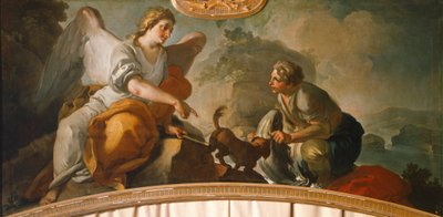 Tobias og engel, av Oronzo Tiso (1726-1800) av Oronzo Tiso