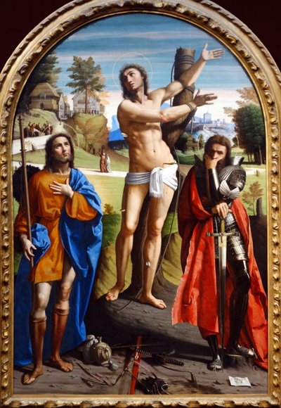De hellige Sebastian, Roch og Demetrius av Ortolano