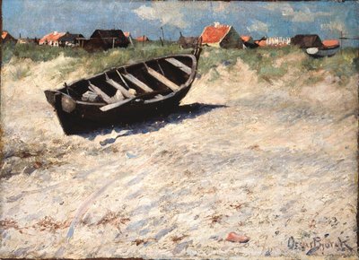 Båt ved Skagens Sørstrand av Oscar Gustaf Bjorck