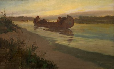 Marquette og Joliet på Mississippi av Oscar Edward Berninghaus