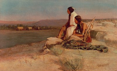 Ser på vogntoget (olje på lerret) av Oscar Edward Berninghaus