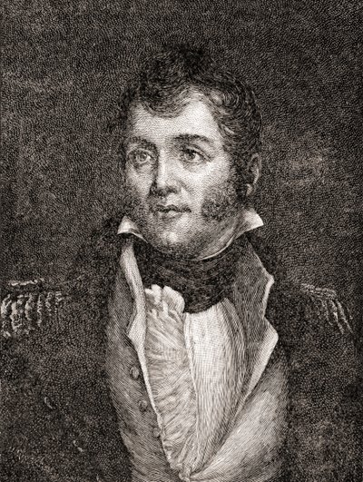 United States Navy Commodore Oliver Hazard Perry, fra The History of Our Country, utgitt 1905 (tregravering) av Oscar Edward Grosch