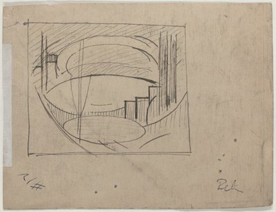 Studie for "Soho" (verso) av Oscar F. Bluemner