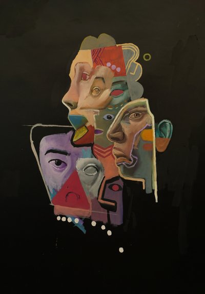 Fargenes Castel (Tankeøya), 2024–25 (olje og akryl på lin) av Oscar Nin