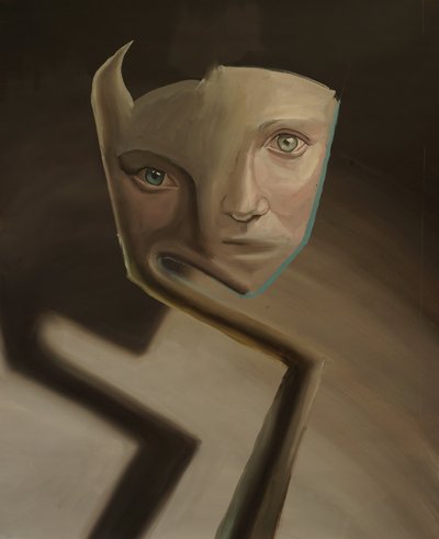 Delt sjel, 2023 (olje på lin) av Oscar Nin