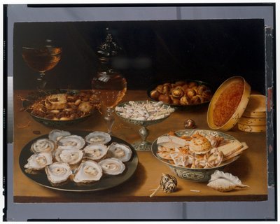Stilleben av østers på en tinnplate av Osias the Elder Beert