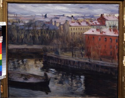 ""Utsikt over Leningrad"" Nåværende St. Petersburg. Maleri av Osip Emmanuilovich Braz (1872-1936) Regionalt kunstmuseum, Kaluga av Osip Emmanuilovich Braz