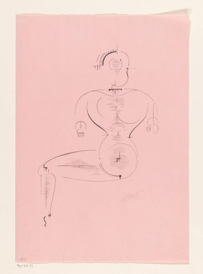 Sittende figur av Oskar Schlemmer (signed by artist)