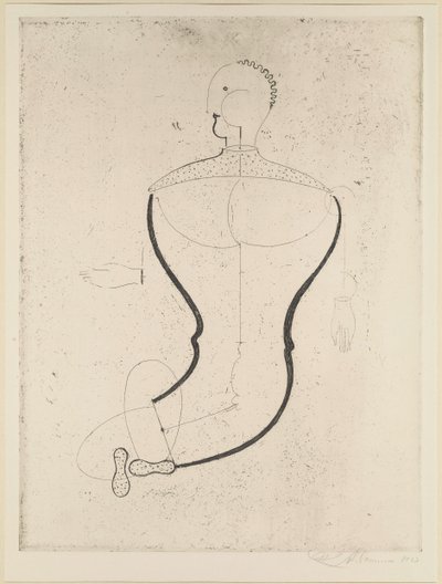 Abstrakt figur til venstre, 1923. av Oskar Schlemmer