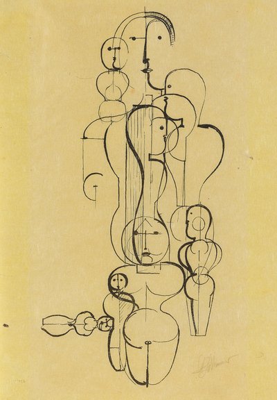 Konsentrisk gruppe: Figurplan K1 Konsentrisk gruppe: Figurplan K1, 1922. av Oskar Schlemmer