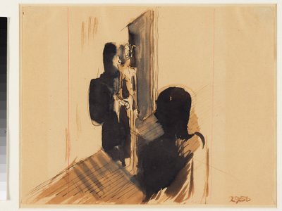 Gruppe i et interiør av Oskar Schlemmer