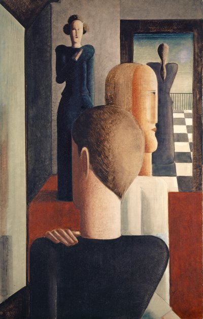 Interiør med fem figurer, romersk av Oskar Schlemmer