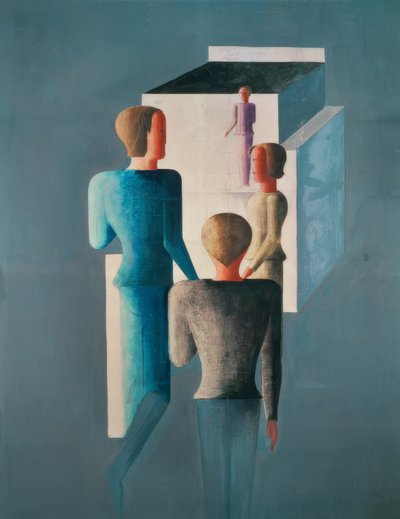 Fire figurer og en kube av Oskar Schlemmer