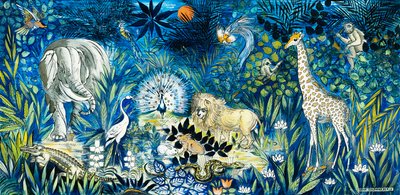 Wildlife Paradise; dyreparadis av Oskar Schlemmer