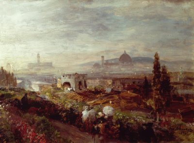 Utsikt over Firenze av Oswald Achenbach