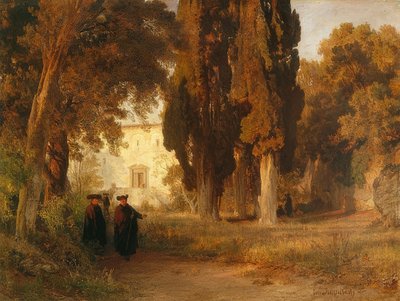 Klosterhagen. Etter 1857 av Oswald Achenbach