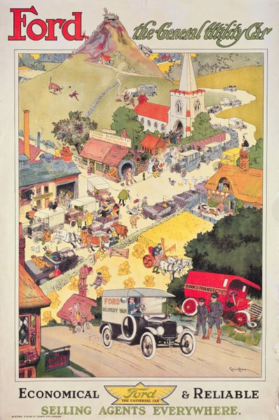 Plakatreklame for Ford - The General Utility Car, ca. 1912 av Oswald Hamilton Cuningham