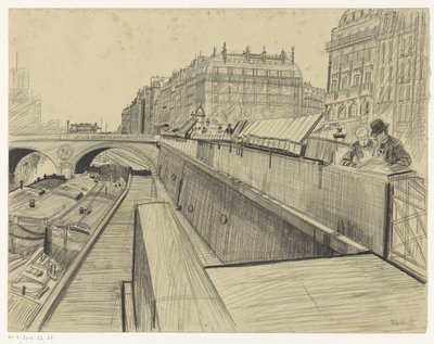 Utsikt over Quai des Grands-Augustins i Paris av Oswald Heidbrinck