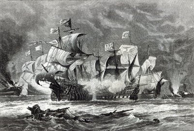 The Vanguard, under Sir William Winter, engasjerte den spanske armadaen, fra 