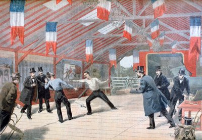 A Tragic Duel: The Death of Monsieur Harry Alis, 1895 av Oswaldo Tofani