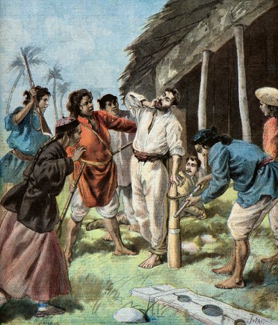 Carrere-fange fra Pavillons Noirs, 1895 (illustrasjon) av Oswaldo Tofani