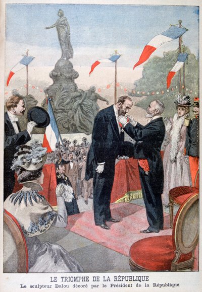 Jules Dalou ble belønnet med medaljen til Legion of Honor av Emile Loubet, 1899 av Oswaldo Tofani