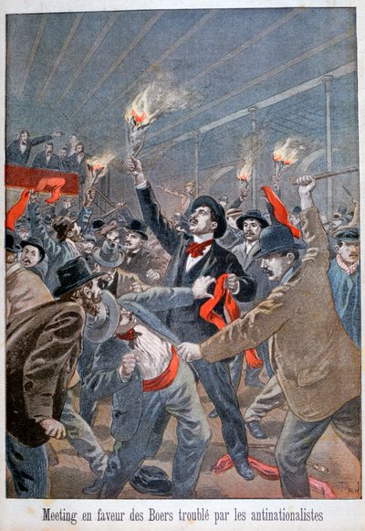 Møte til fordel for boere forstyrret av anti-nasjonalistene, 1900 av Oswaldo Tofani