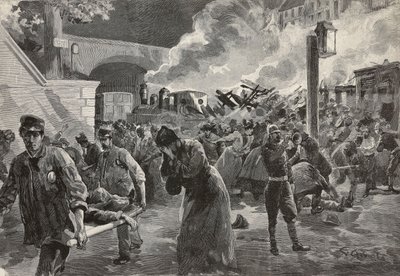 Ofre og redningsmenn på Saint-Mande-togulykkesstedet, 26. juli av Oswaldo Tofani
