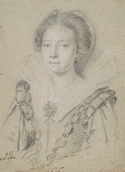 Portrett av en ung dame fra huset til Anjou av Ottavio Leoni