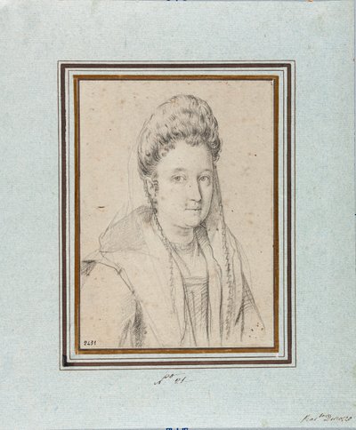 Portrett av Costanza Sforza di Santa Flora (1550-1617), hertuginne av Sora og hustru til Giacomo Boncompagni Tegning av Ottavio Leoni (1578-1630) Genes, Musei di Strada Nuova, inv 2431 av Ottavio Mario Leoni