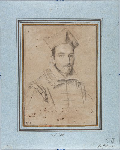 Portrett av prelat sannsynligvis kardinal Francesco Maria Bourbon Del Monte Santa Maria (1549-1627) Tegning av Ottavio Leoni (1578-1630) 1616 Genes, Musei di Strada Nuova, Fondo Disegni, inv 2418 av Ottavio Mario Leoni