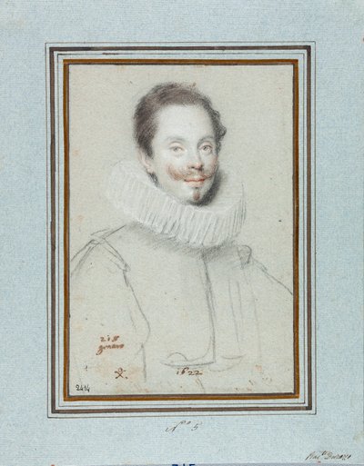Portrett av markisen Paris Pinelli (1600-tallet) Tegning av Ottavio Leoni (1578-1630) Genes fra 1600-tallet, Musei di Strada Nuova, Fondo Disegni, inv 2414 av Ottavio Mario Leoni
