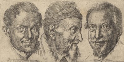 Tre portretter som muligens representerer Camillo Graffic, Ercole Pedemonte og Antoni ..., ca. 1620-30. av Ottavio Mario Leoni