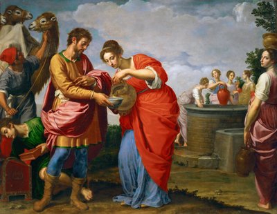 Rebecca og Eliezer ved brønnen - Ottavio Vannini (1585-1643). Olje på lerret, ca. 1626. Dimensjon : 120x154 cm. Kunsthistorisk museum, Vienne av Ottavio Vannini