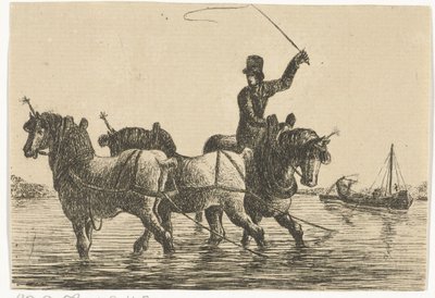 Tre trekkhester i vannet av Otto Baron Howen