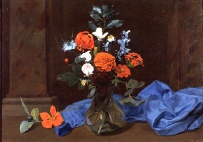 Stilleben av blomster i en glassvase av Otto Didrik (attr.to) Ottesen