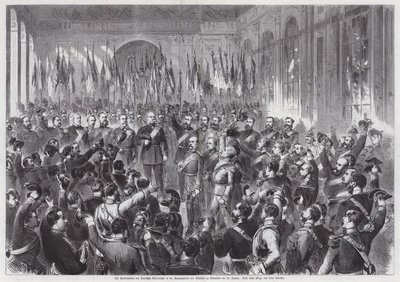 Proklamasjon av kong Wilhelm I av Preussen som keiser av Tyskland, Speilsalen, Palais de Versailles, Frankrike av Otto Edmund Guenther