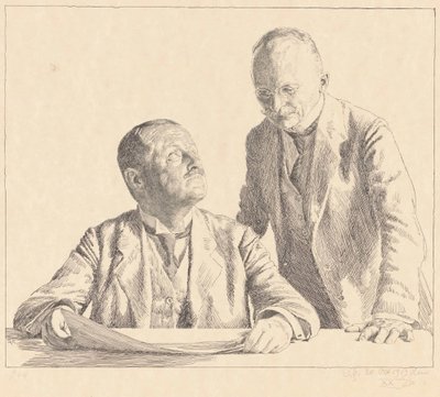 Dobbeltportrett av samlerne Guido von Usedom og Gustav von Houwald Die Sammler av Otto Greiner (signed by artist)