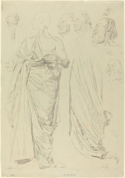 Studier av menn i Togas [recto] av Otto Greiner