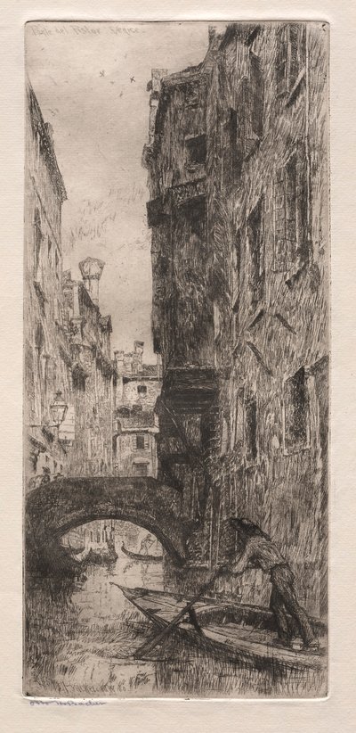 Etsninger av Venezia: Ponte del Pistor, Venezia, 1880. av Otto H. Bacher